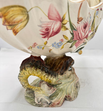 Italian Majolica Centerpiece Nove Mermaid Fish