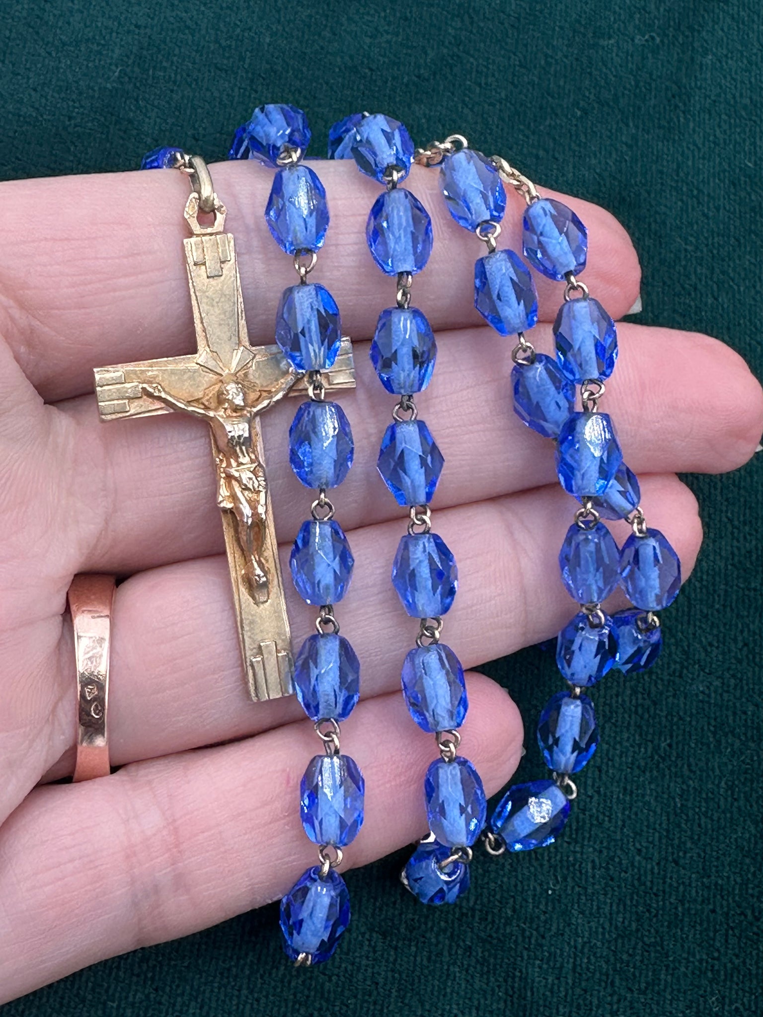 Vermeil Blue Rosary