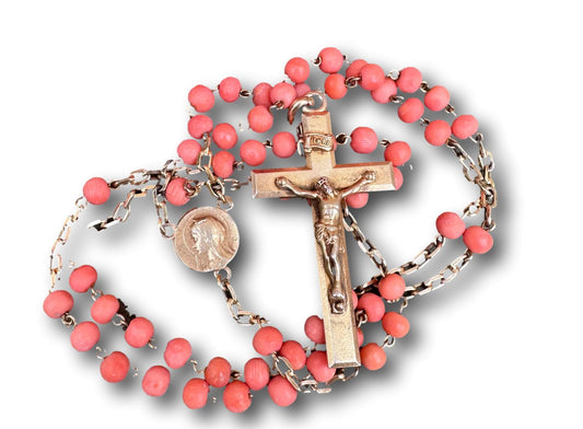 Gold and Coral Rosary