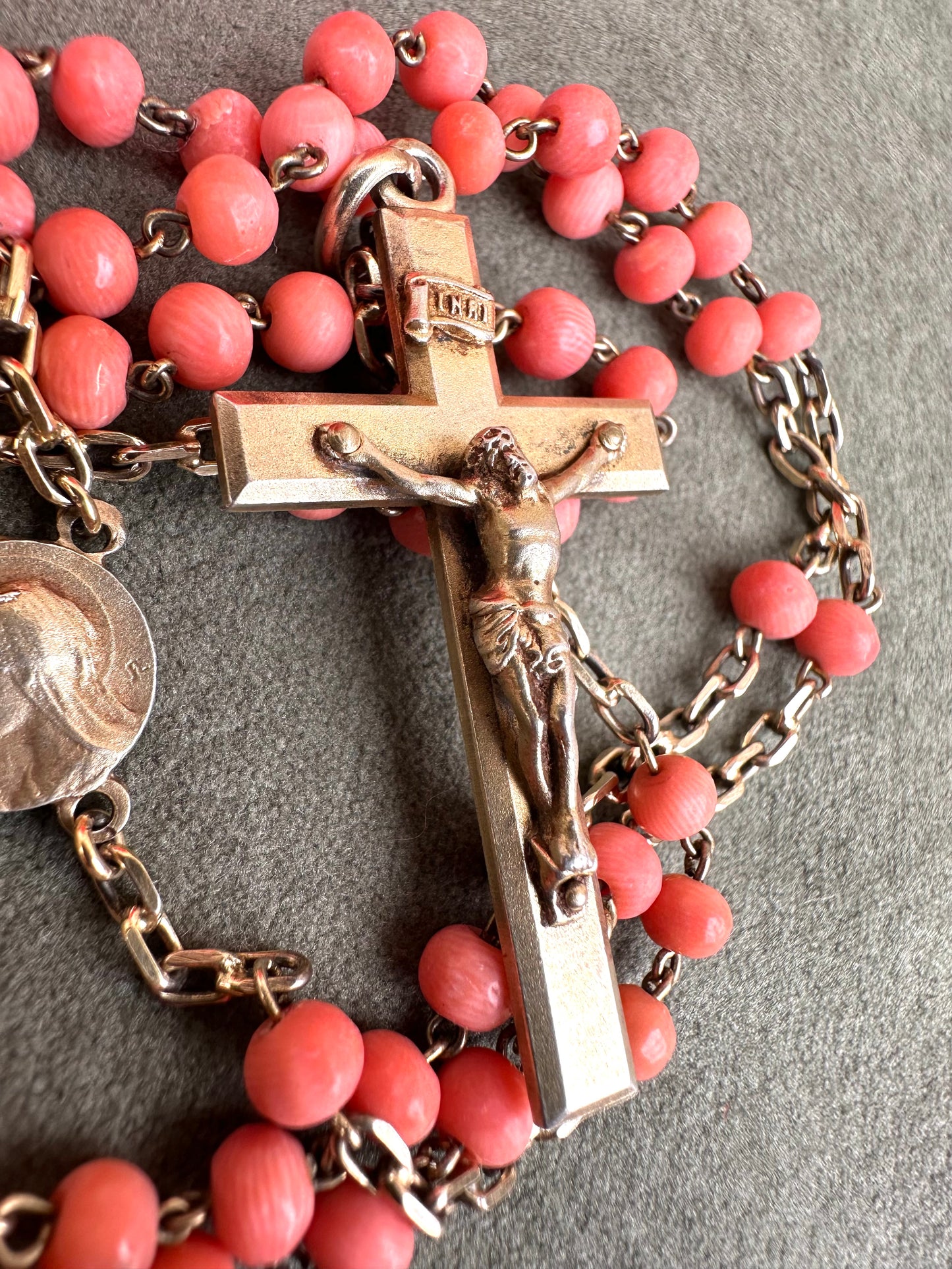 Gold and Coral Rosary