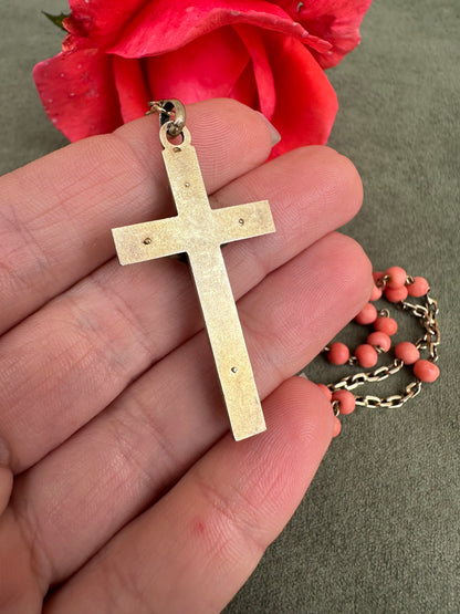 Gold and Coral Rosary