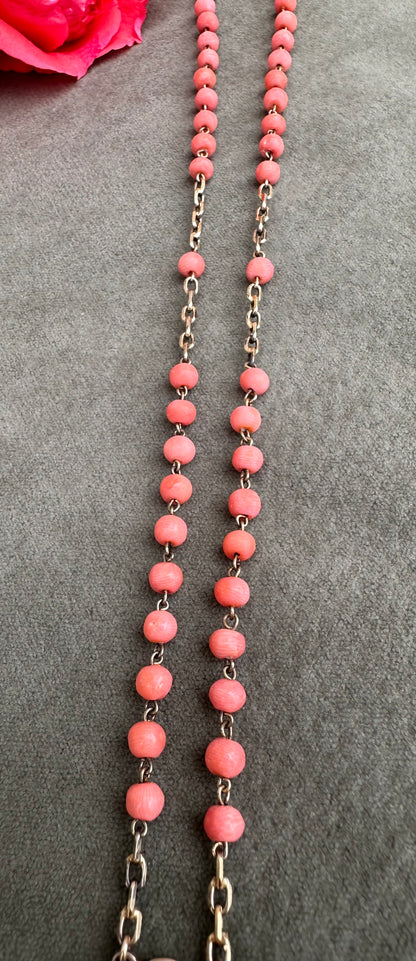 Gold and Coral Rosary