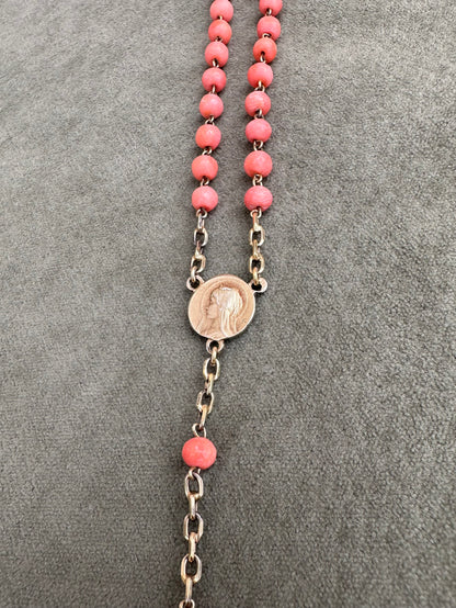 Gold and Coral Rosary