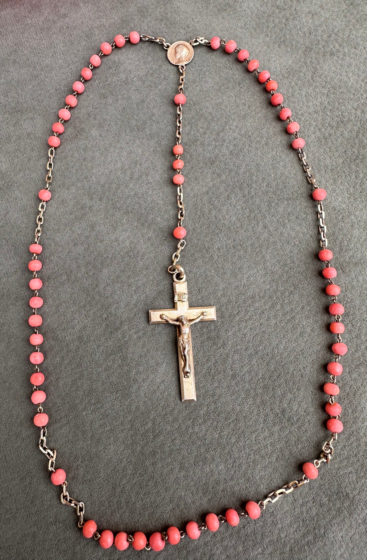 Gold and Coral Rosary