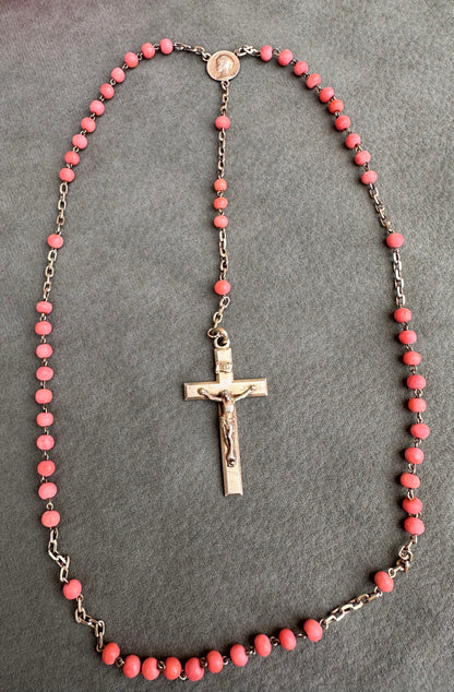 Gold and Coral Rosary