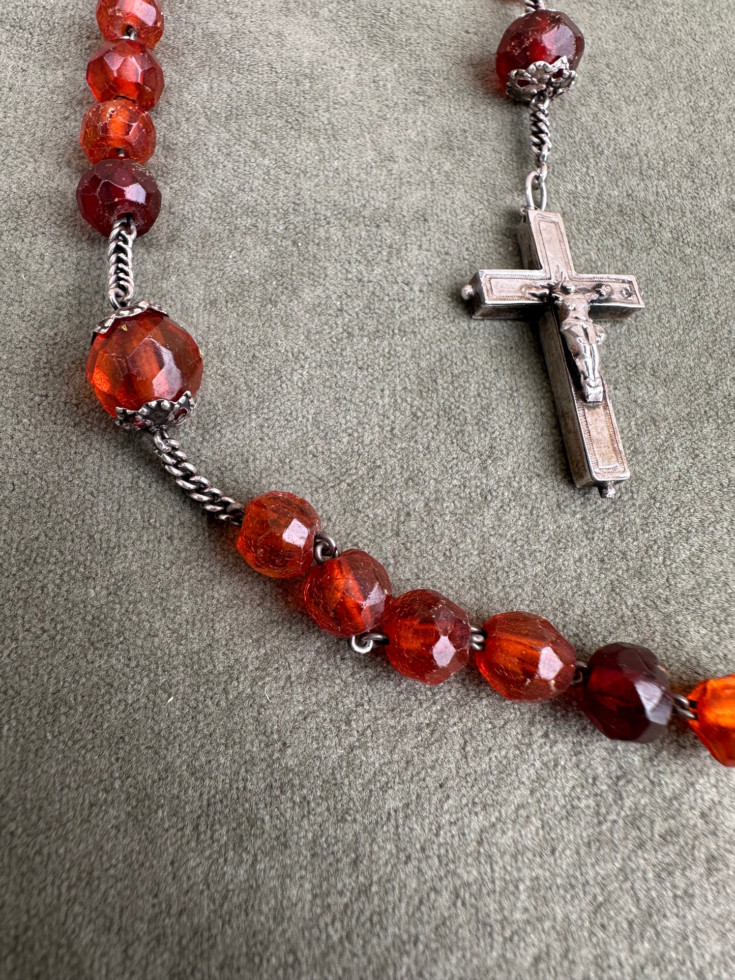 Amber Rosary with Reliquary