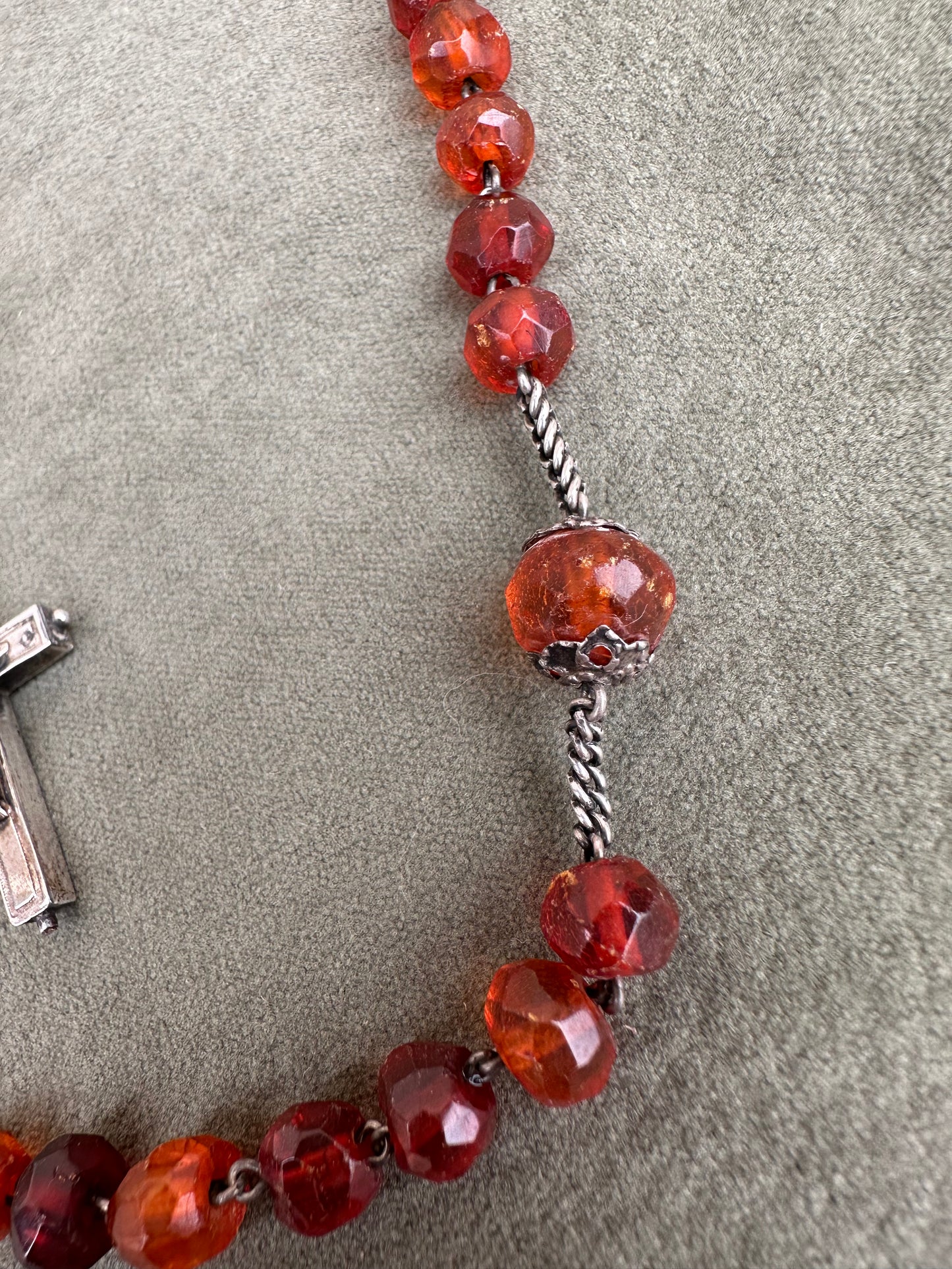 Amber Rosary with Reliquary