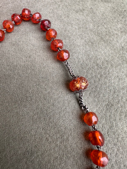 Amber Rosary with Reliquary