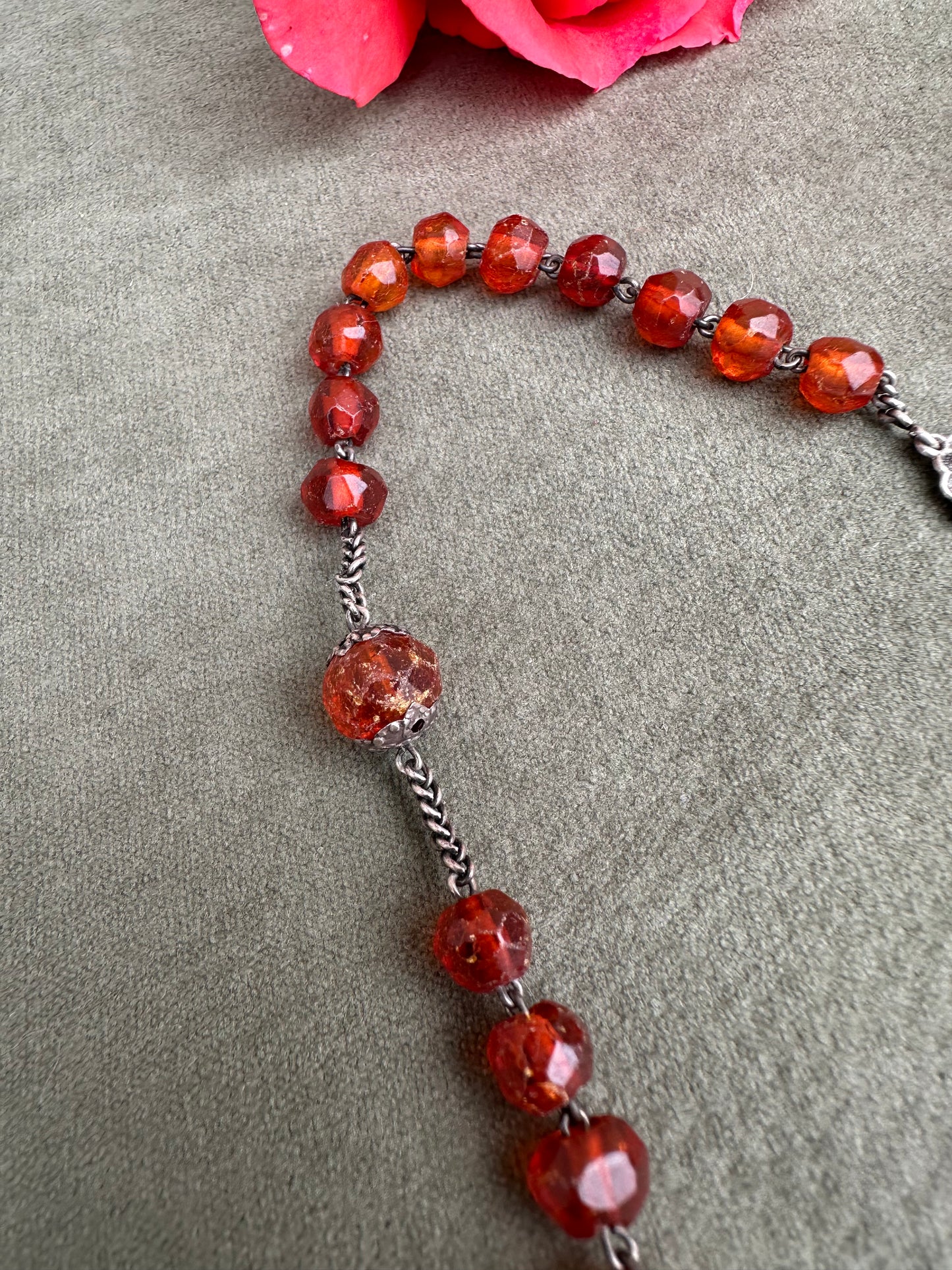 Amber Rosary with Reliquary