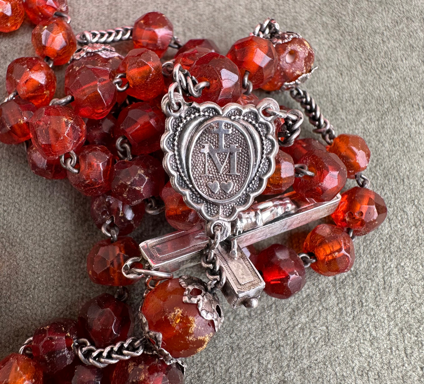 Amber Rosary with Reliquary