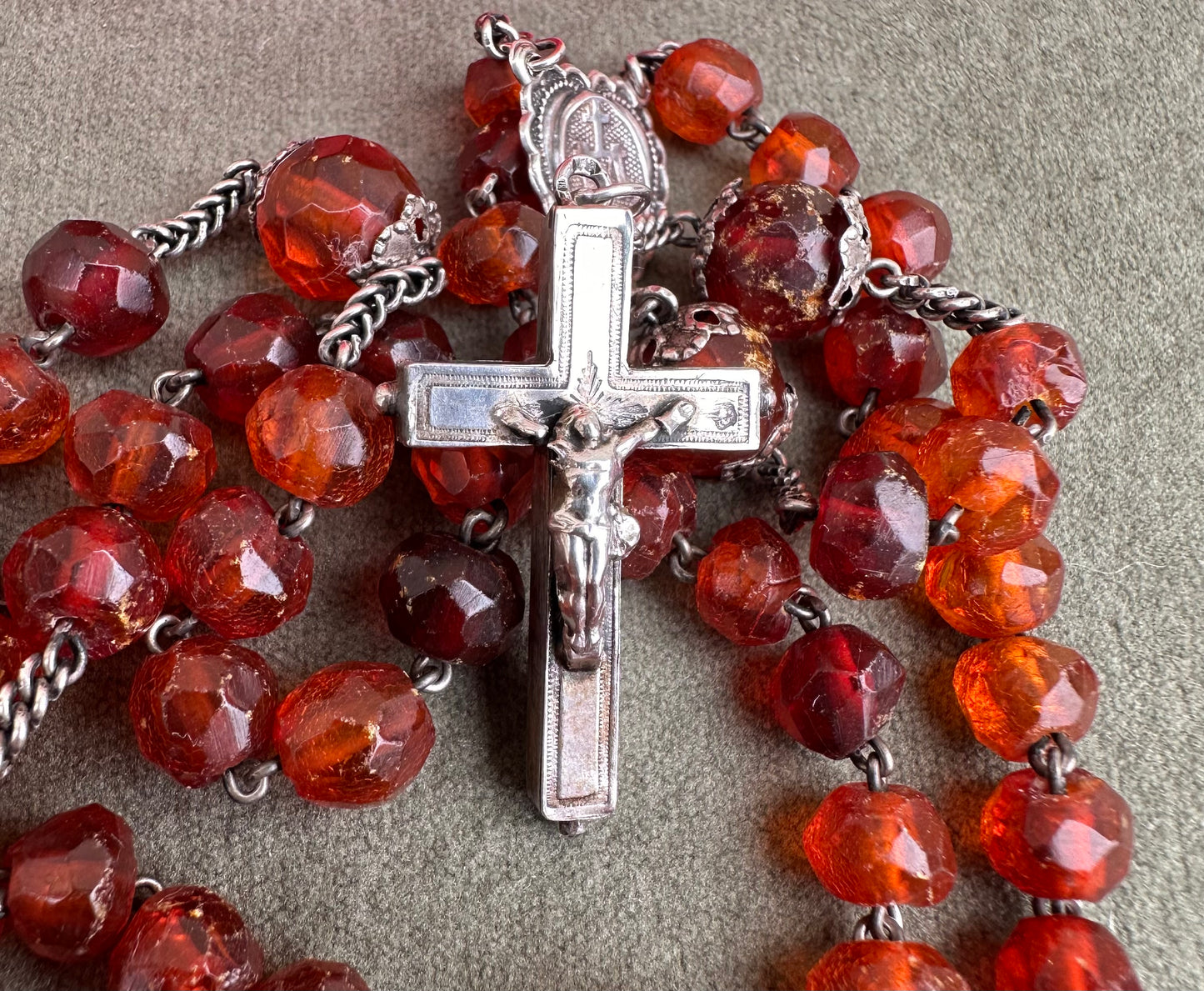 Amber Rosary with Reliquary