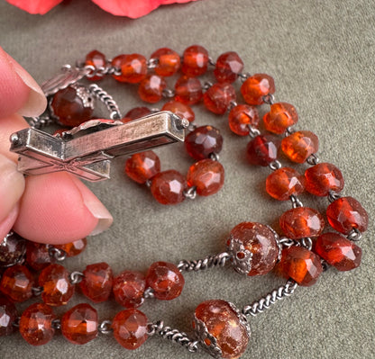 Amber Rosary with Reliquary