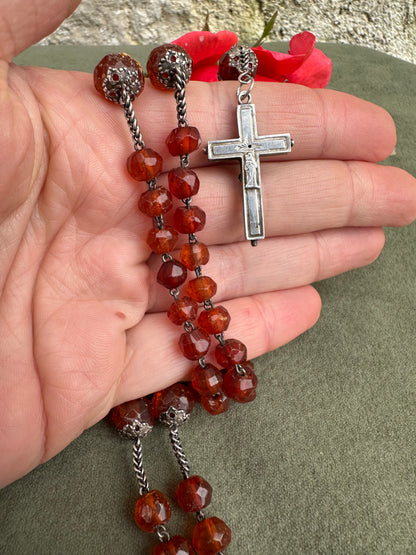 Amber Rosary with Reliquary