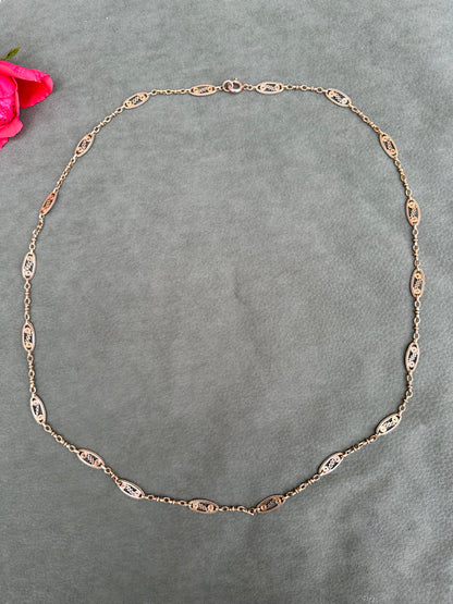 c1900 Filigree Gold-filled Chain Necklace