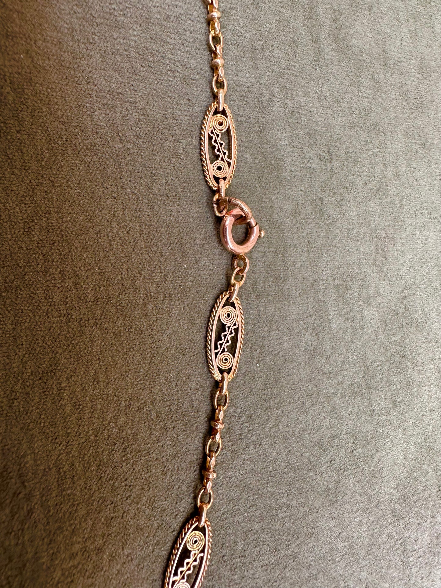 c1900 Filigree Gold-filled Chain Necklace