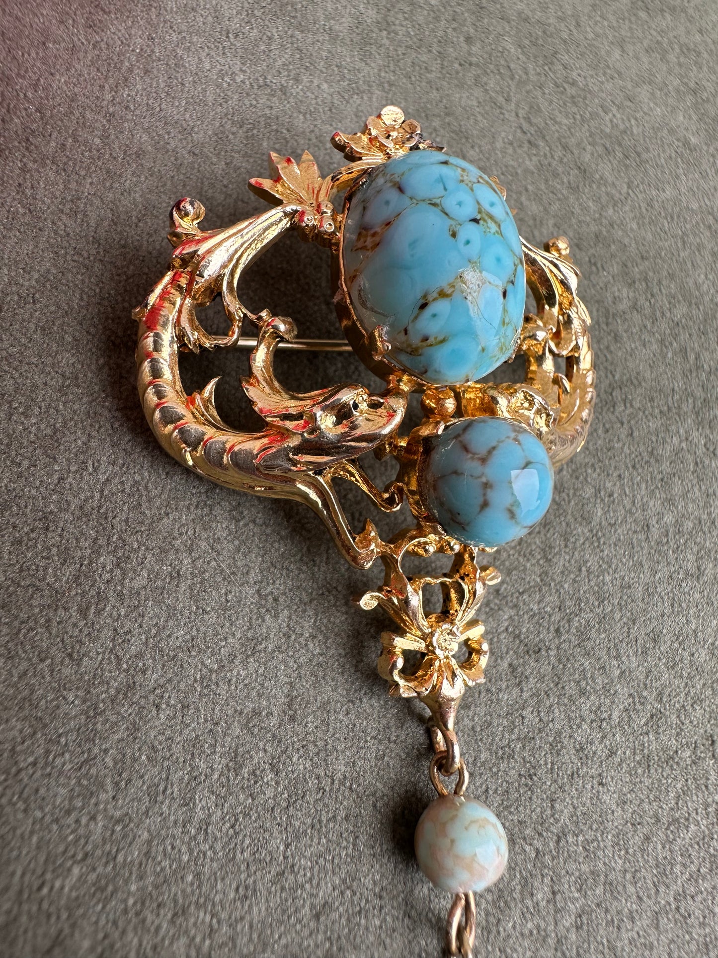 Griffin brooch with Turquoise