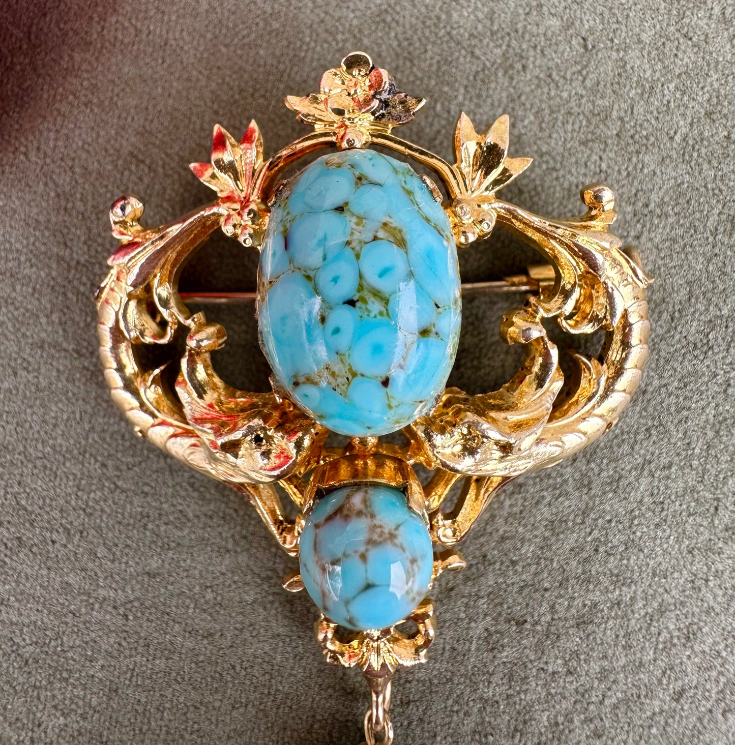 Griffin brooch with Turquoise