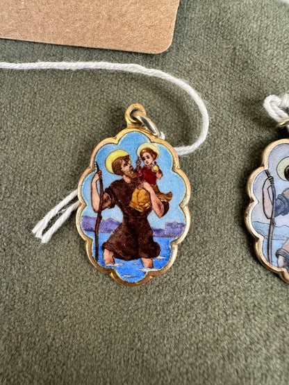 St Christopher Enamel Pendant