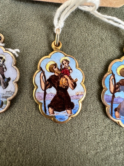 St Christopher Enamel Pendant