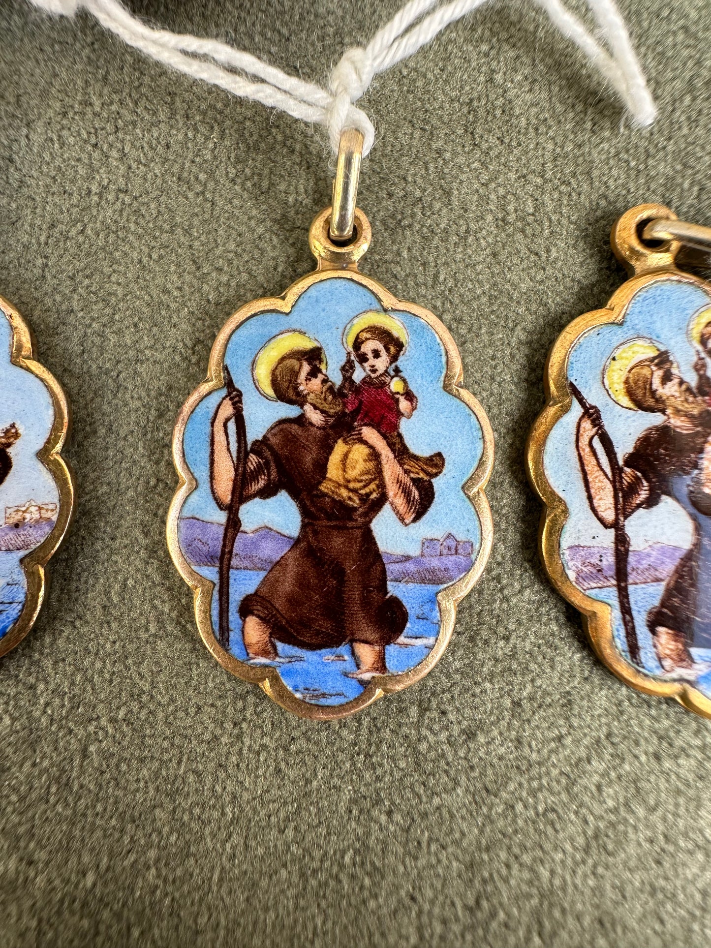 St Christopher Enamel Pendant