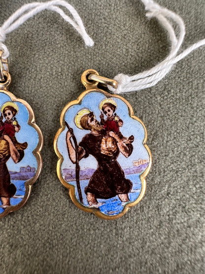 St Christopher Enamel Pendant