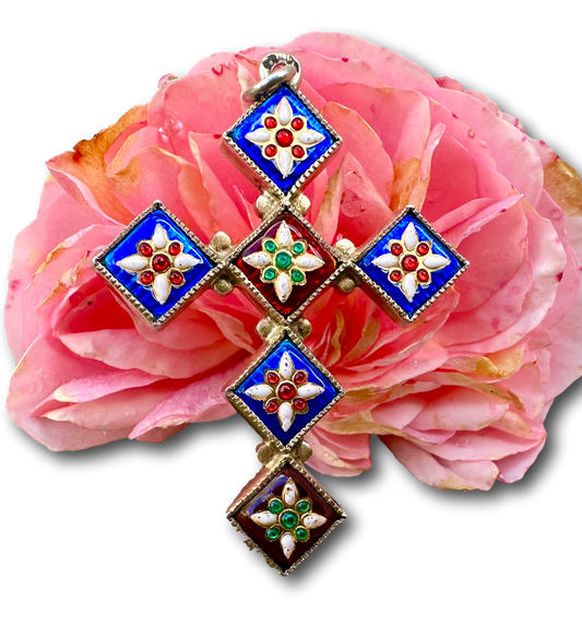 Bressan Enamel Cross Pendant