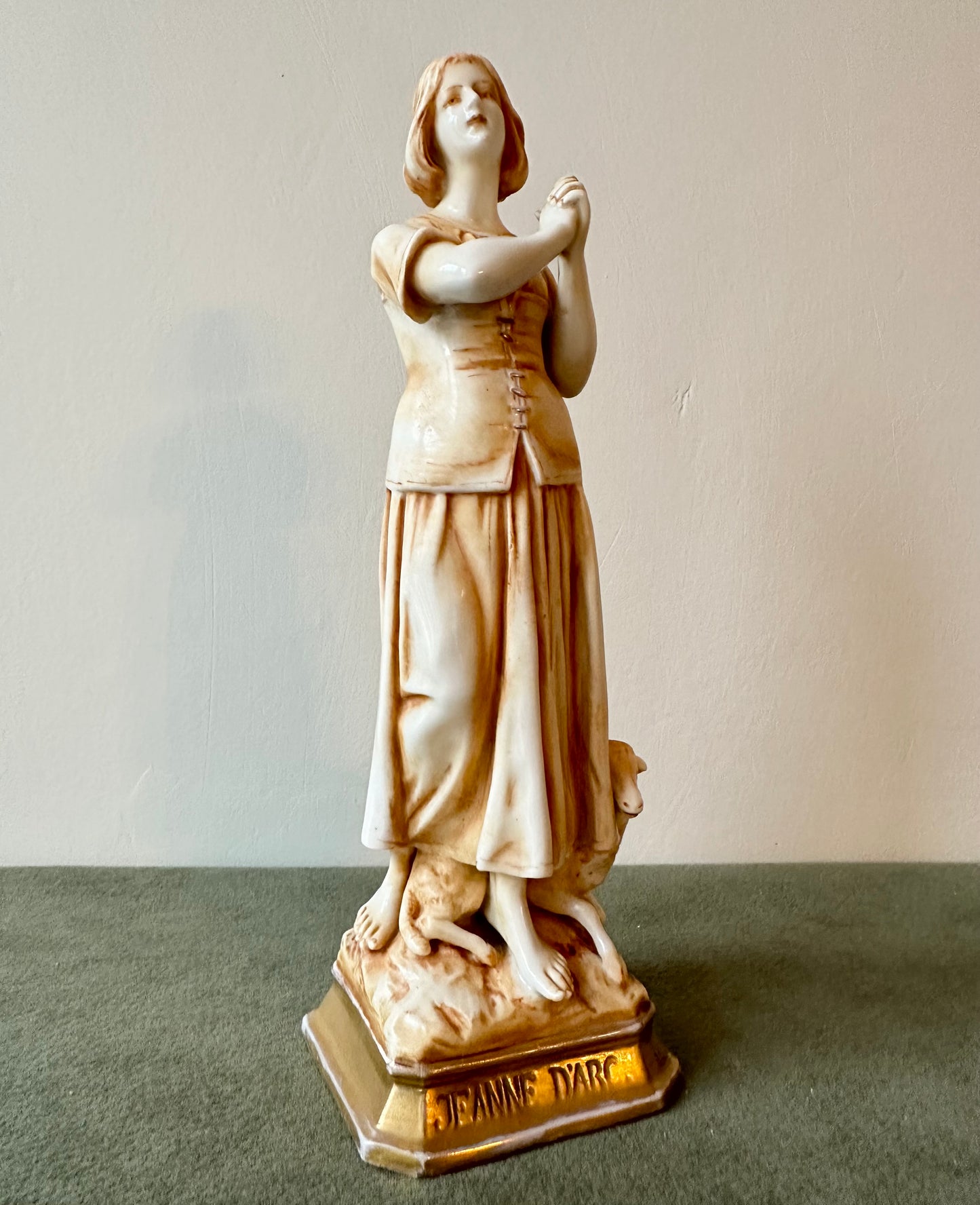 Saint Joan of Arc Listening the Voices Porcelain Statue