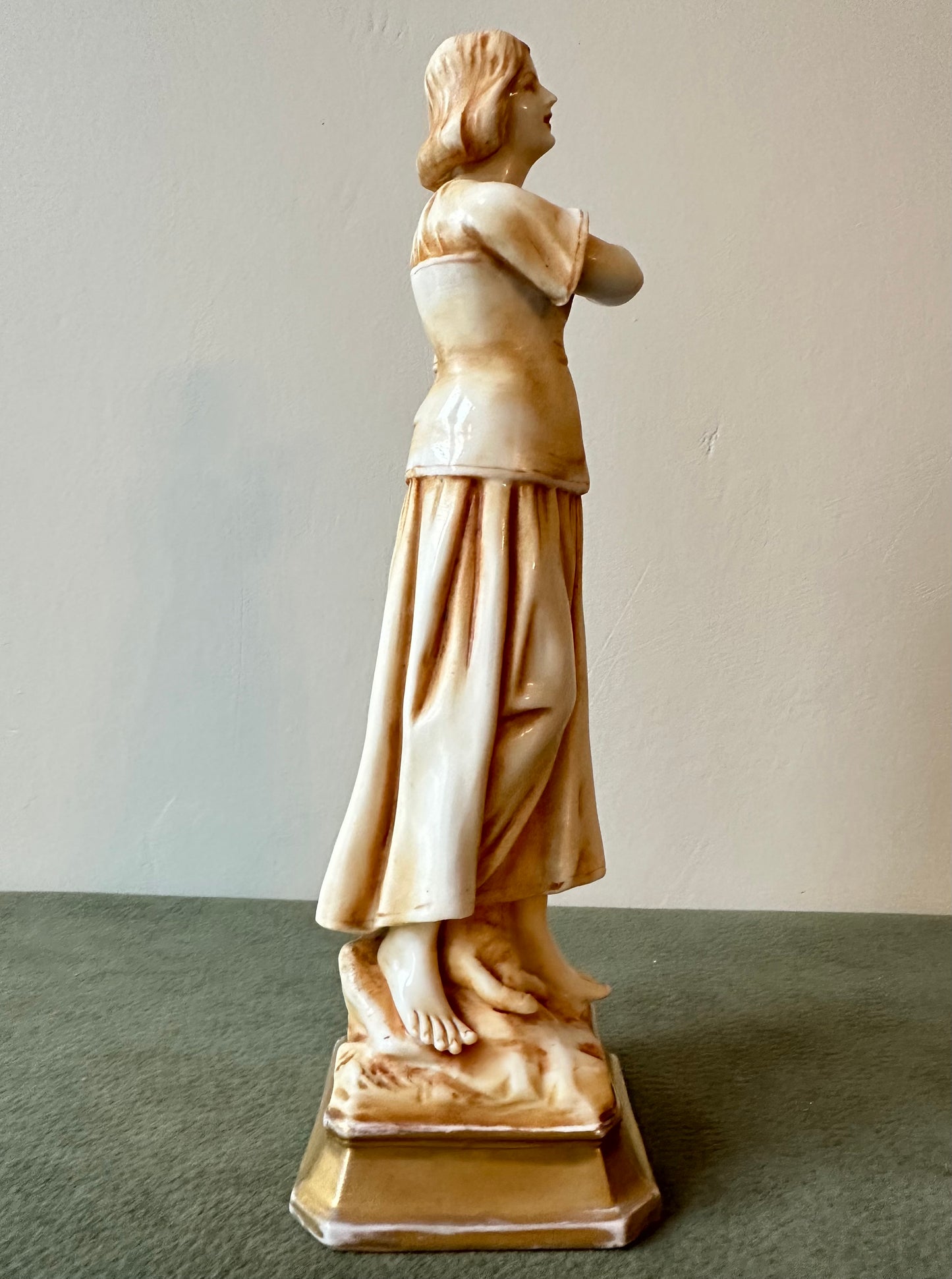 Saint Joan of Arc Listening the Voices Porcelain Statue