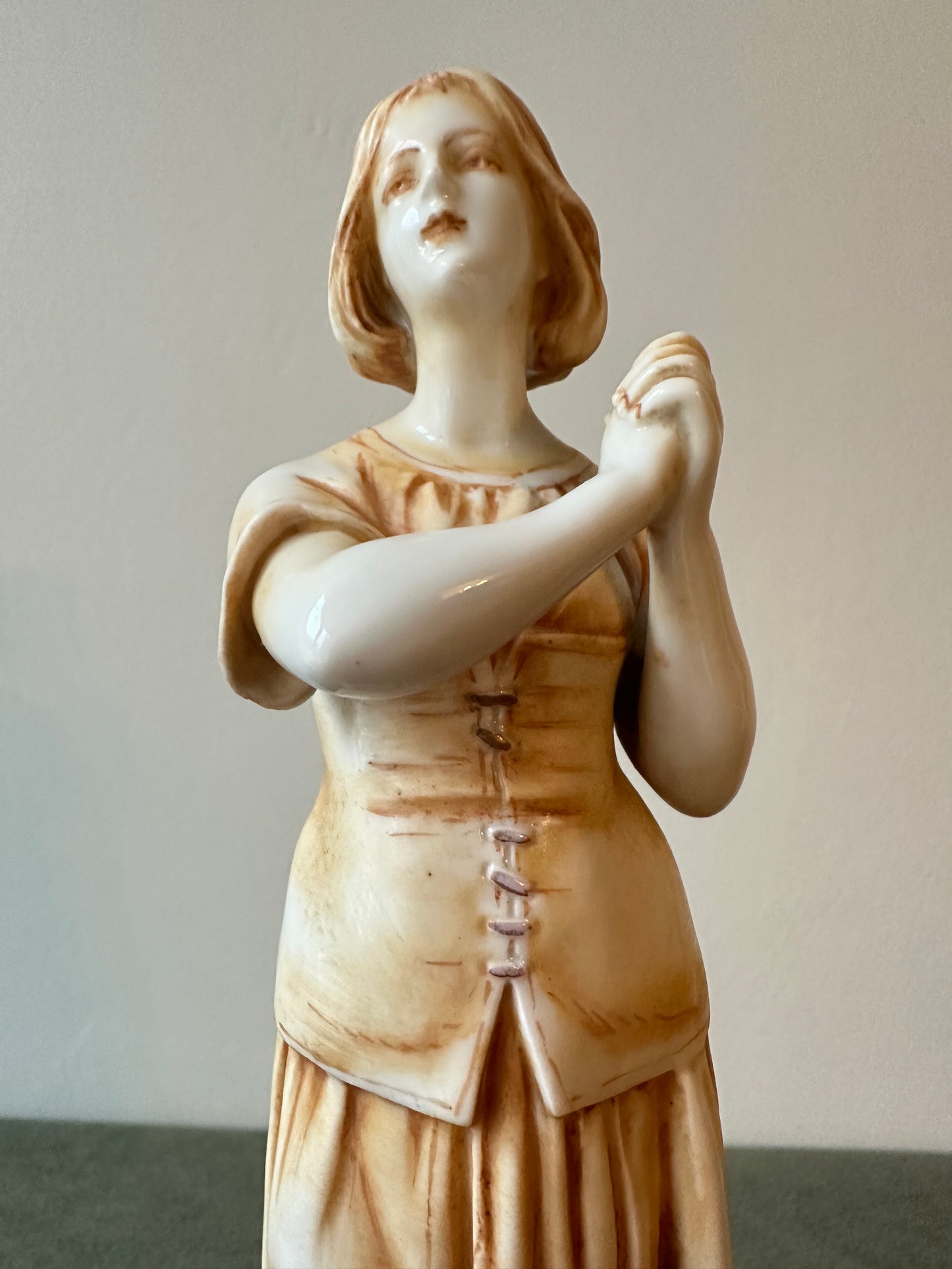 Saint Joan of Arc Listening the Voices Porcelain Statue