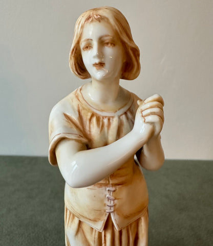 Saint Joan of Arc Listening the Voices Porcelain Statue