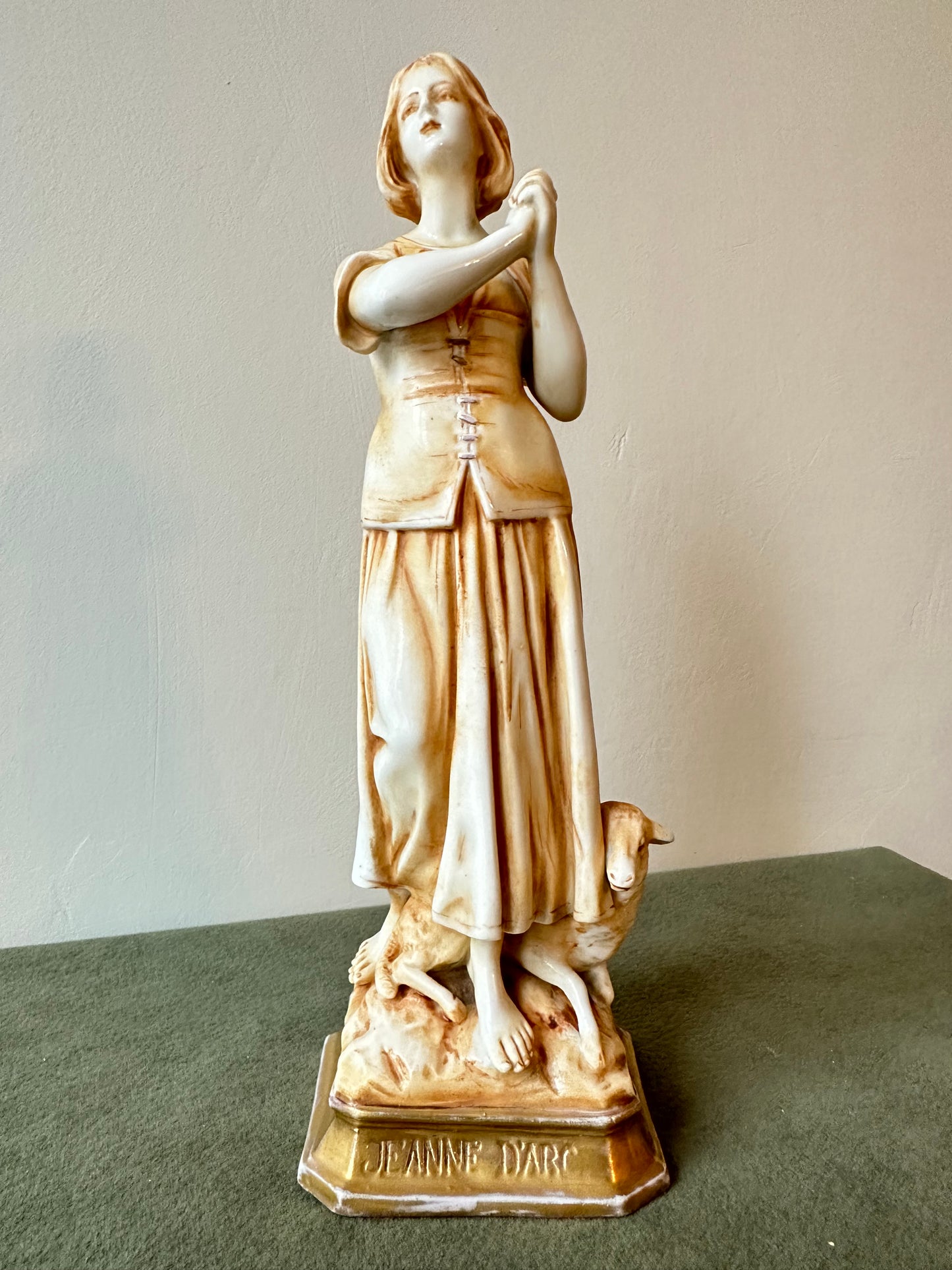 Saint Joan of Arc Listening the Voices Porcelain Statue