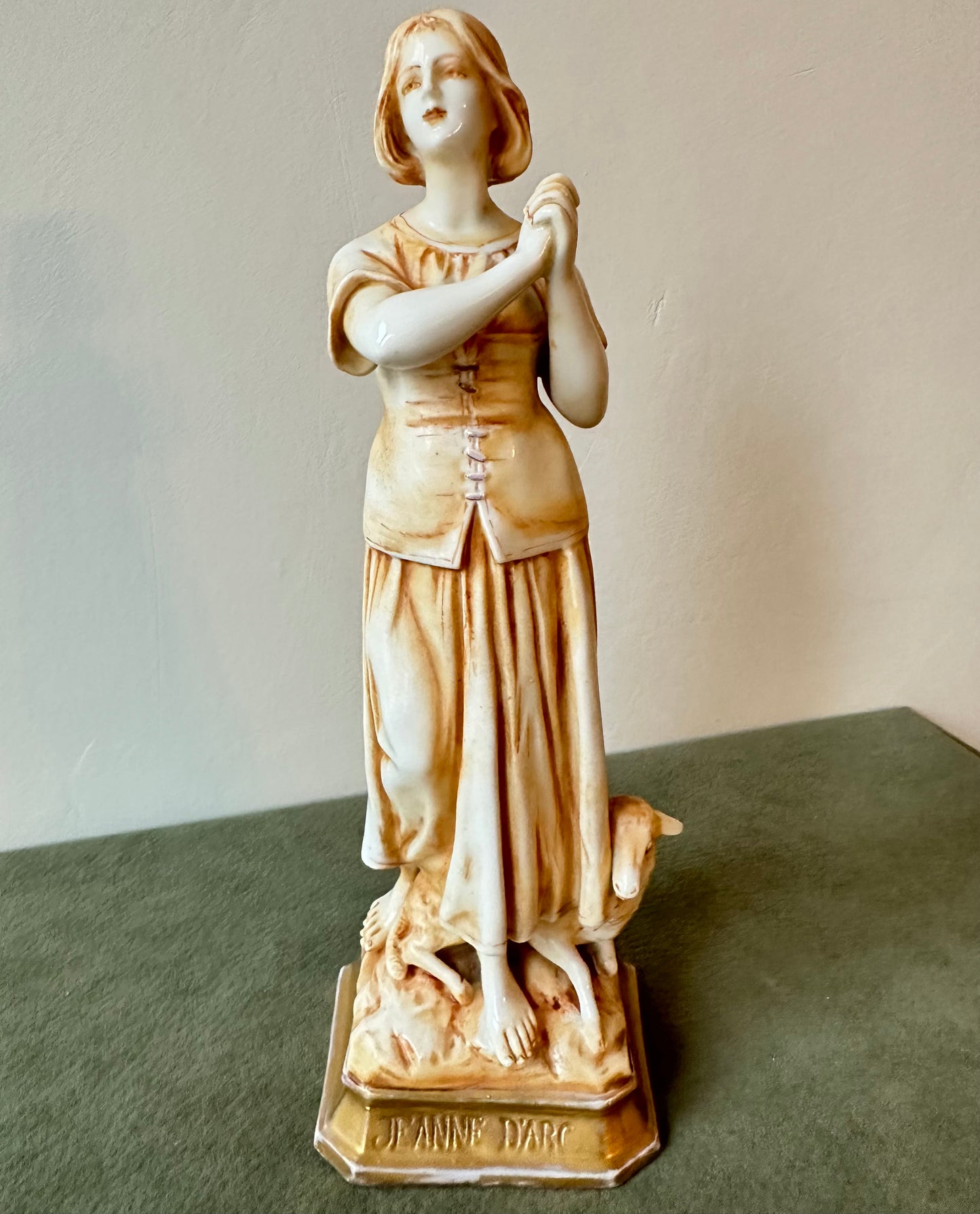 Saint Joan of Arc Listening the Voices Porcelain Statue