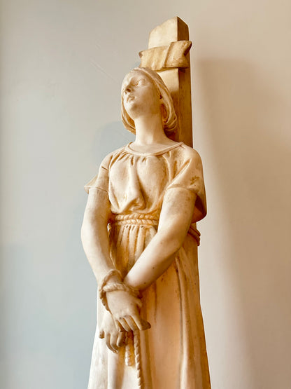 St Joan of Arc on the Stake Statue by Pieraccini Pelissier