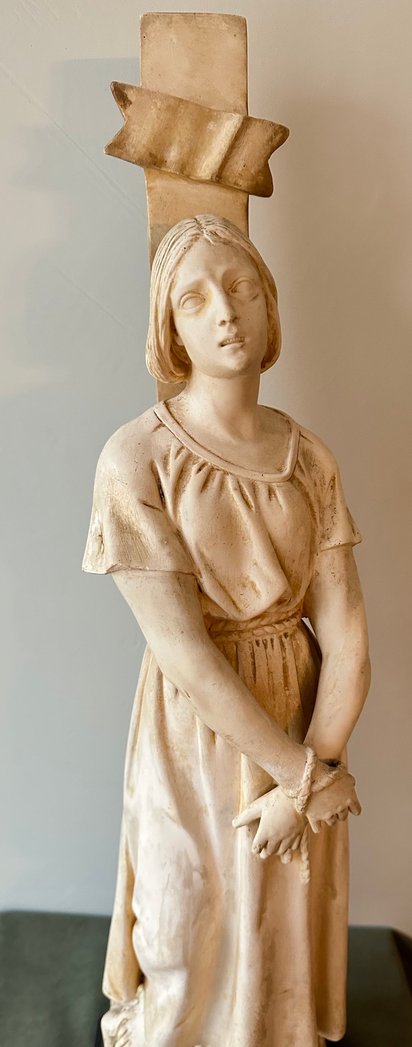 St Joan of Arc on the Stake Statue by Pieraccini Pelissier