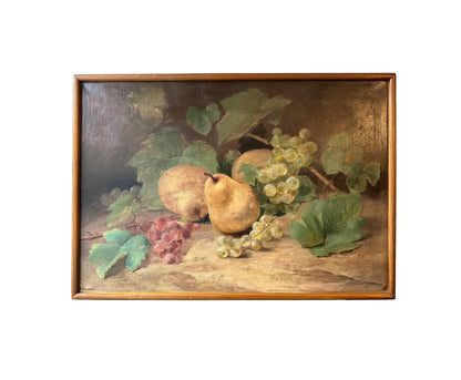 Pears and Grapes Still Life in E Henri Cauchois Style