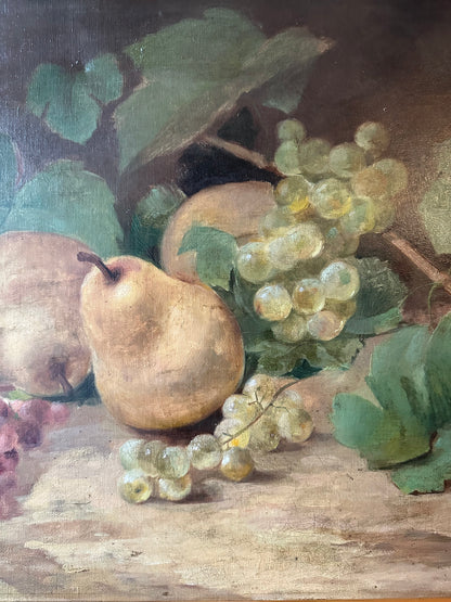 Pears and Grapes Still Life in E Henri Cauchois Style