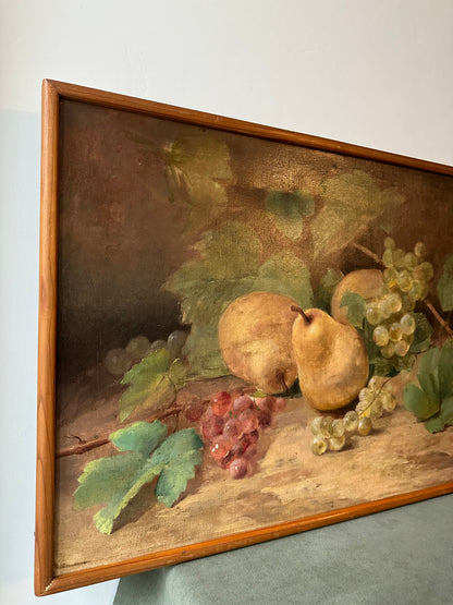 Pears and Grapes Still Life in E Henri Cauchois Style