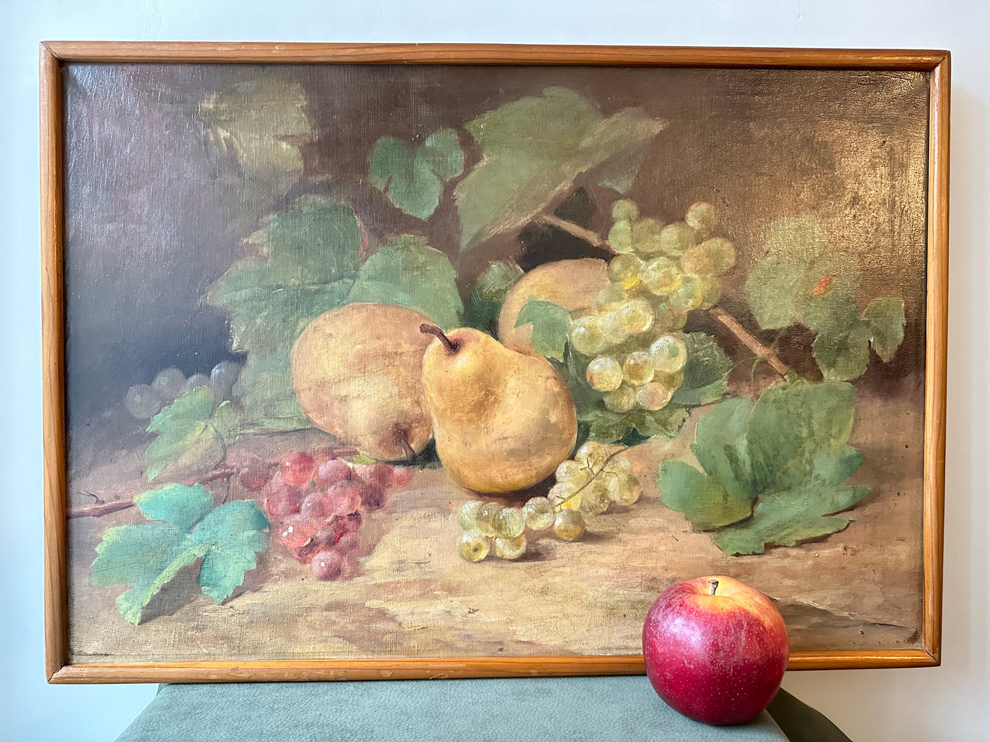 Pears and Grapes Still Life in E Henri Cauchois Style