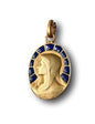 Blue Enamels and 18K Gold Pendant