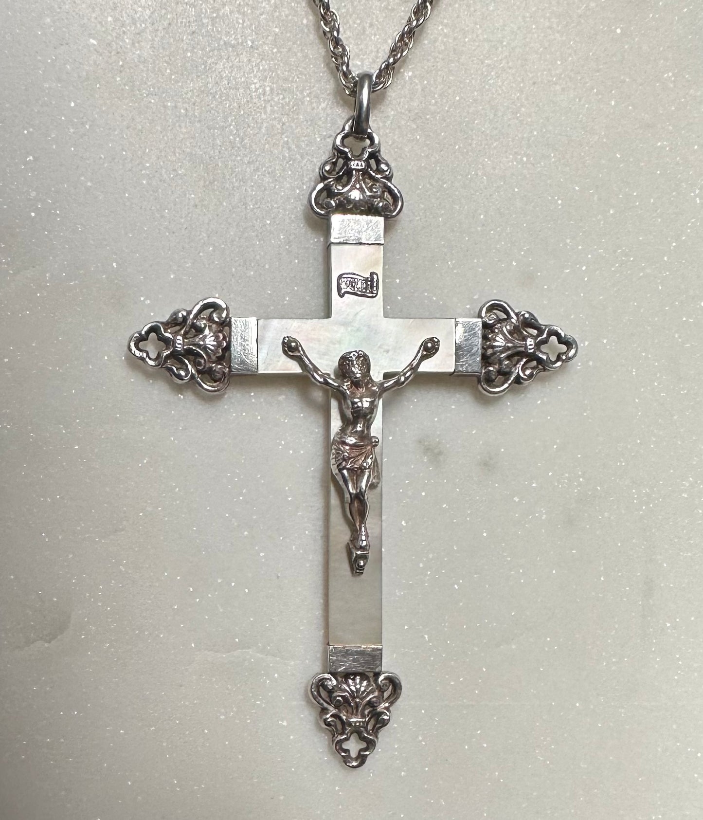 Mother of Pearl and Silver Cross