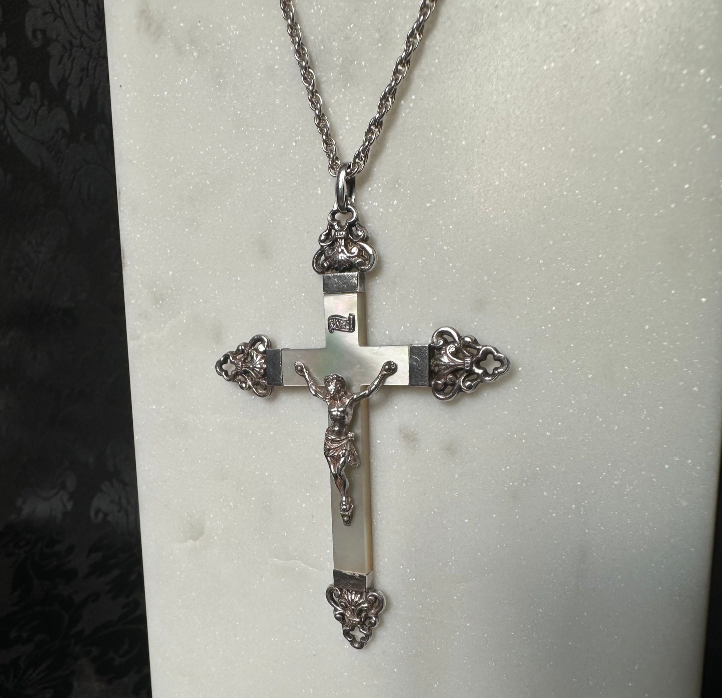 Mother of Pearl and Silver Cross