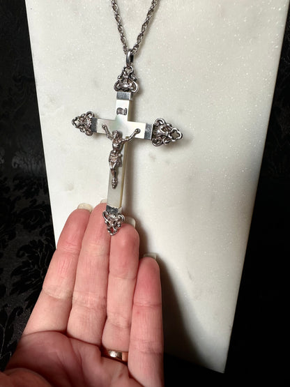 Mother of Pearl and Silver Cross