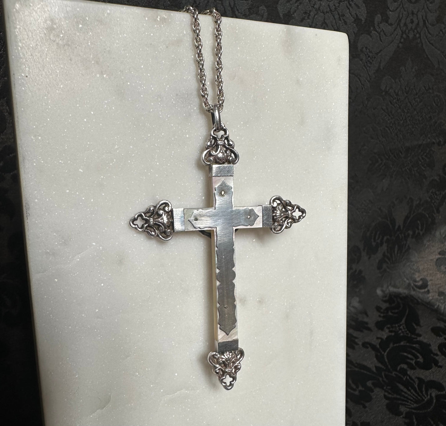 Mother of Pearl and Silver Cross