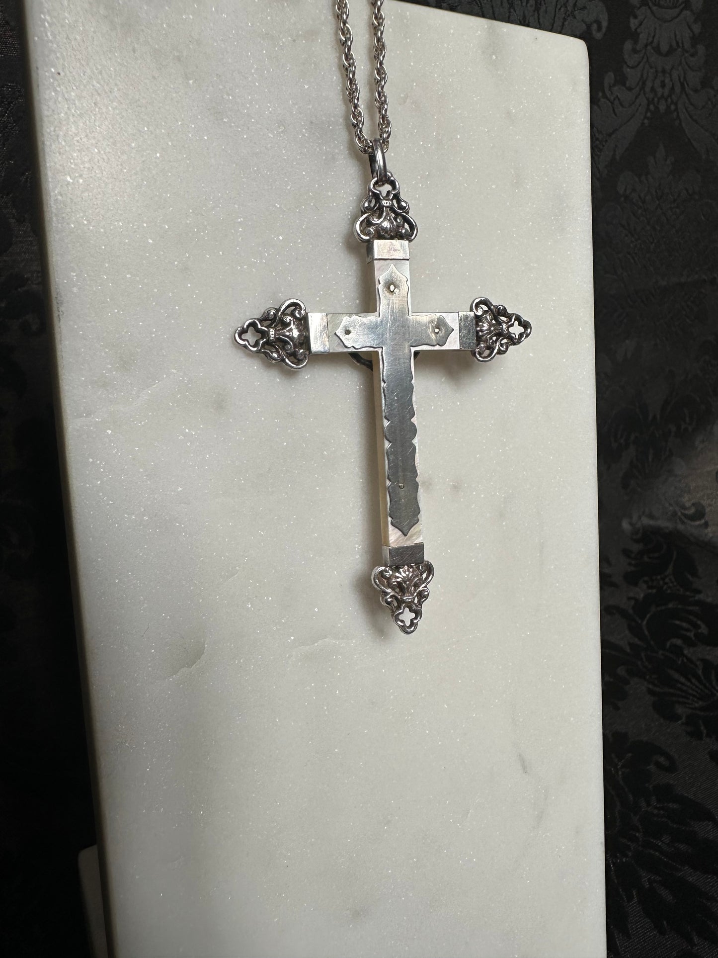 Mother of Pearl and Silver Cross