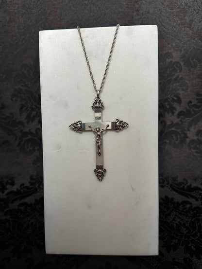 Mother of Pearl and Silver Cross