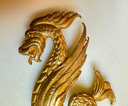 Vintage Dragon Pin Brooch