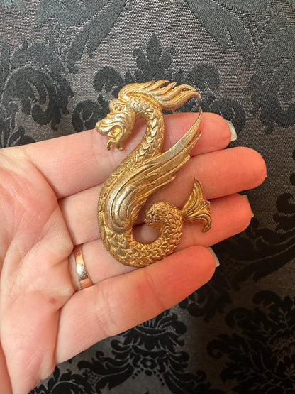 Vintage Dragon Pin Brooch