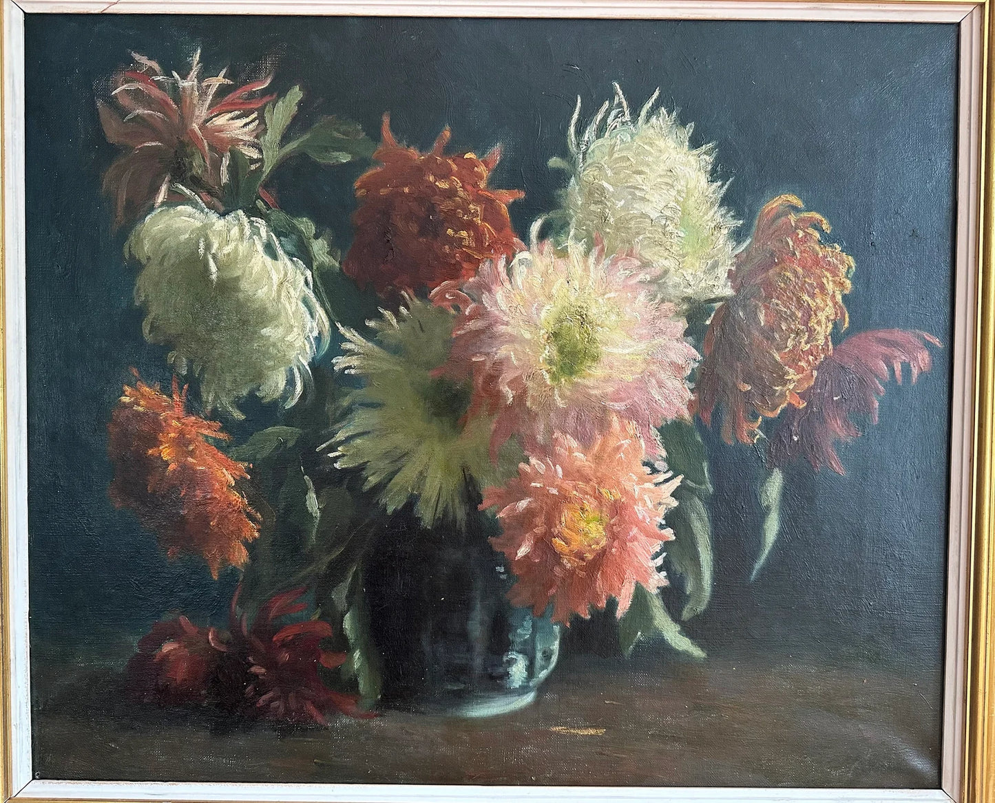 Impressionist Dahlia Oil Painting