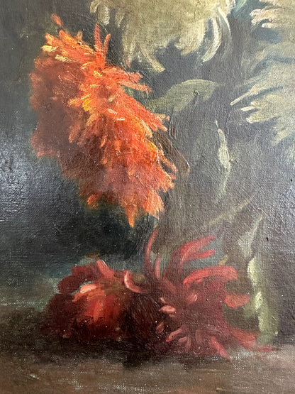 Impressionist Dahlia Oil Painting