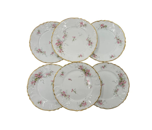 Service de 6 assiettes à dessert en porcelaine de Limoges